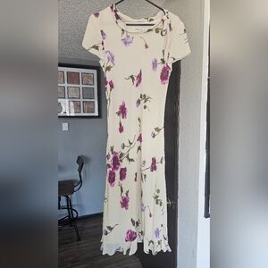 Vintage Floral Cream Dress
